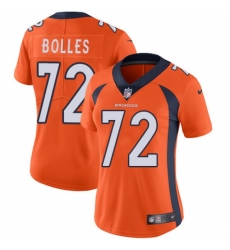 Women's Nike Denver Broncos #72 Garett Bolles Orange Team Color Vapor Untouchable Limited Player NFL Jersey