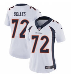 Women's Nike Denver Broncos #72 Garett Bolles White Vapor Untouchable Limited Player NFL Jersey