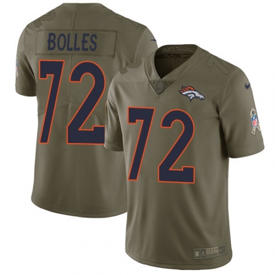 Youth Nike Denver Broncos #72 Garett Bolles Limited Olive 2017 Salute to Service NFL Jersey Youth Nike Denver Broncos #72 Garett Bolles Limited Olive 2017 Salute to Service NFL Jersey