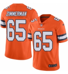 Men's Nike Denver Broncos #65 Gary Zimmerman Elite Orange Rush Vapor Untouchable NFL Jersey