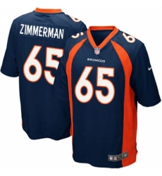 Men's Nike Denver Broncos #65 Gary Zimmerman Game Navy Blue Alternate NFL Jersey