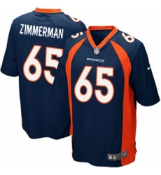 Men's Nike Denver Broncos #65 Gary Zimmerman Game Navy Blue Alternate NFL Jersey