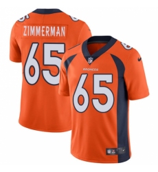 Men's Nike Denver Broncos #65 Gary Zimmerman Orange Team Color Vapor Untouchable Limited Player NFL Jersey