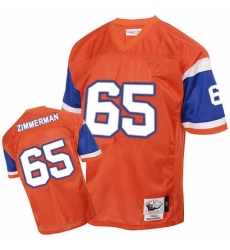 Mitchell And Ness Denver Broncos #65 Gary Zimmerman Orange Authentic Throwback NFL Jersey