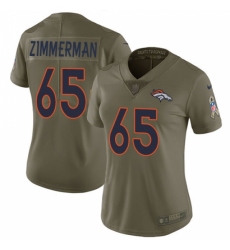 Women's Nike Denver Broncos #65 Gary Zimmerman Limited Olive 2017 Salute to Service NFL Jersey