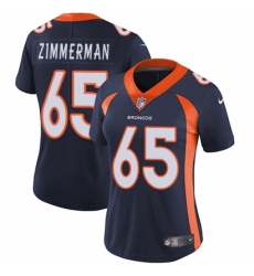 Women's Nike Denver Broncos #65 Gary Zimmerman Navy Blue Alternate Vapor Untouchable Limited Player NFL Jersey