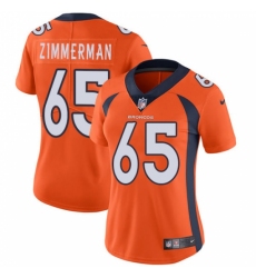 Women's Nike Denver Broncos #65 Gary Zimmerman Orange Team Color Vapor Untouchable Limited Player NFL Jersey