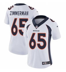 Women's Nike Denver Broncos #65 Gary Zimmerman White Vapor Untouchable Limited Player NFL Jersey