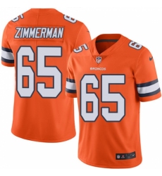 Youth Nike Denver Broncos #65 Gary Zimmerman Limited Orange Rush Vapor Untouchable NFL Jersey