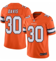 Men's Nike Denver Broncos #30 Terrell Davis Elite Orange Rush Vapor Untouchable NFL Jersey