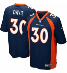 Men's Nike Denver Broncos #30 Terrell Davis Game Navy Blue Alternate NFL Jersey