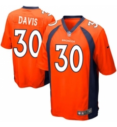 Men's Nike Denver Broncos #30 Terrell Davis Game Orange Team Color NFL Jersey