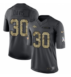 Men's Nike Denver Broncos #30 Terrell Davis Limited Black 2016 Salute to Service NFL Jersey