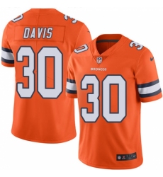Men's Nike Denver Broncos #30 Terrell Davis Limited Orange Rush Vapor Untouchable NFL Jersey