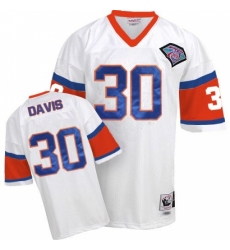 Mitchell And Ness Denver Broncos #30 Terrell Davis White Authentic Throwback NFL Jersey