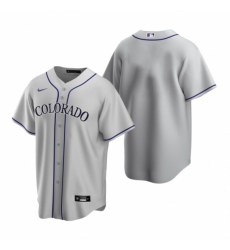 Men's Nike Colorado Rockies Blank Gray Road Stitched Baseball Jersey