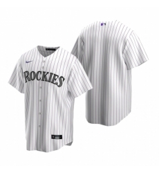 Men's Nike Colorado Rockies Blank White Home Stitched Baseball Jersey