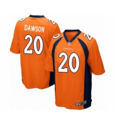 Men's Denver Broncos #20 Duke Dawson Game Orange Team Color Football Jersey