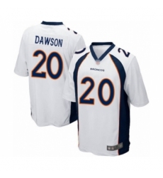Men's Denver Broncos #20 Duke Dawson Game White Football Jersey
