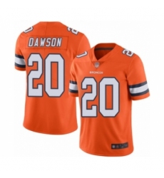 Men's Denver Broncos #20 Duke Dawson Limited Orange Rush Vapor Untouchable Football Jersey