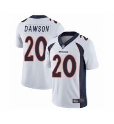 Men's Denver Broncos #20 Duke Dawson White Vapor Untouchable Limited Player Football Jersey
