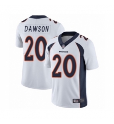 Men's Denver Broncos #20 Duke Dawson White Vapor Untouchable Limited Player Football Jersey