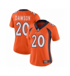 Women's Denver Broncos #20 Duke Dawson Orange Team Color Vapor Untouchable Limited Player Football Jersey