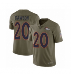 Youth Denver Broncos #20 Duke Dawson Limited Olive 2017 Salute to Service Football Jersey
