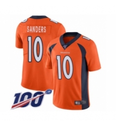 Men's Denver Broncos #10 Emmanuel Sanders Orange Team Color Vapor Untouchable Limited Player 100th Season Football Jersey