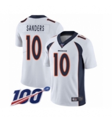 Men's Denver Broncos #10 Emmanuel Sanders White Vapor Untouchable Limited Player 100th Season Football Jersey