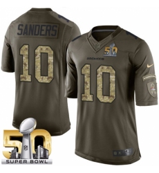 Men's Nike Denver Broncos #10 Emmanuel Sanders Elite Green Salute to Service Super Bowl 50 Bound NFL Jersey