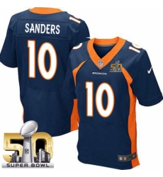 Men's Nike Denver Broncos #10 Emmanuel Sanders Elite Navy Blue Alternate Super Bowl 50 Bound NFL Jersey