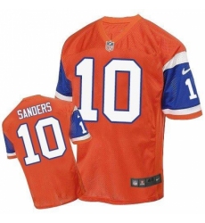 Men's Nike Denver Broncos #10 Emmanuel Sanders Elite Orange Throwback NFL Jersey