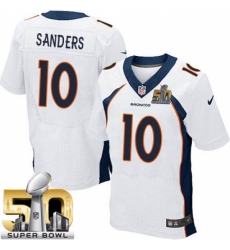 Men's Nike Denver Broncos #10 Emmanuel Sanders Elite White Super Bowl 50 Bound NFL Jersey