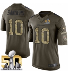 Men's Nike Denver Broncos #10 Emmanuel Sanders Limited Green Salute to Service Super Bowl 50 Bound NFL Jersey