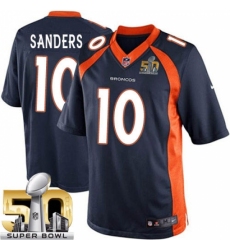 Men's Nike Denver Broncos #10 Emmanuel Sanders Limited Navy Blue Alternate Super Bowl 50 Bound NFL Jersey