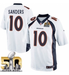 Men's Nike Denver Broncos #10 Emmanuel Sanders Limited White Super Bowl 50 Bound NFL Jersey