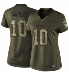 Women's Nike Denver Broncos #10 Emmanuel Sanders Elite Green Salute to Service NFL Jersey