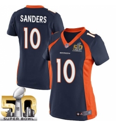 Women's Nike Denver Broncos #10 Emmanuel Sanders Limited Navy Blue Alternate Super Bowl 50 Bound NFL Jersey