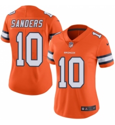 Women's Nike Denver Broncos #10 Emmanuel Sanders Limited Orange Rush Vapor Untouchable NFL Jersey