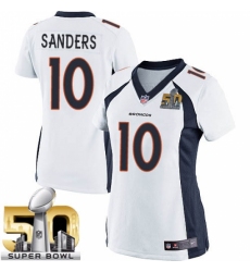 Women's Nike Denver Broncos #10 Emmanuel Sanders Limited White Super Bowl 50 Bound NFL Jersey