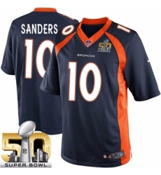 Youth Nike Denver Broncos #10 Emmanuel Sanders Limited Navy Blue Alternate Super Bowl 50 Bound NFL Jersey