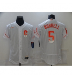 Men's San Francisco Giants #5 Pat Burrell Nike White 2021 City Connect Replica Player Jersey