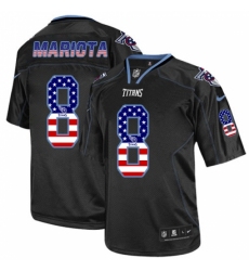 Men's Nike Tennessee Titans #8 Marcus Mariota Elite Black USA Flag Fashion NFL Jersey