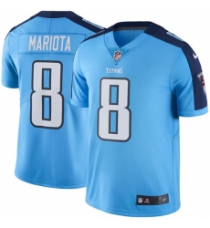 Men's Nike Tennessee Titans #8 Marcus Mariota Limited Light Blue Rush Vapor Untouchable NFL Jersey