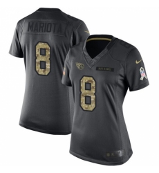 Women's Nike Tennessee Titans #8 Marcus Mariota Limited Black 2016 Salute to Service NFL Jersey