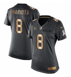 Women's Nike Tennessee Titans #8 Marcus Mariota Limited Black/Gold Salute to Service NFL Jersey