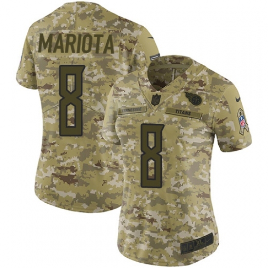 Women's Nike Tennessee Titans #8 Marcus Mariota Limited Camo 2018 Salute to Service NFL Jersey Women's Nike Tennessee Titans #8 Marcus Mariota Limited Camo 2018 Salute to Service NFL Jersey
