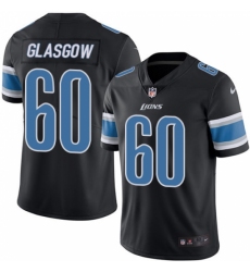 Men's Nike Detroit Lions #60 Graham Glasgow Elite Black Rush Vapor Untouchable NFL Jersey