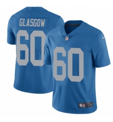 Men's Nike Detroit Lions #60 Graham Glasgow Elite Blue Alternate NFL Jersey